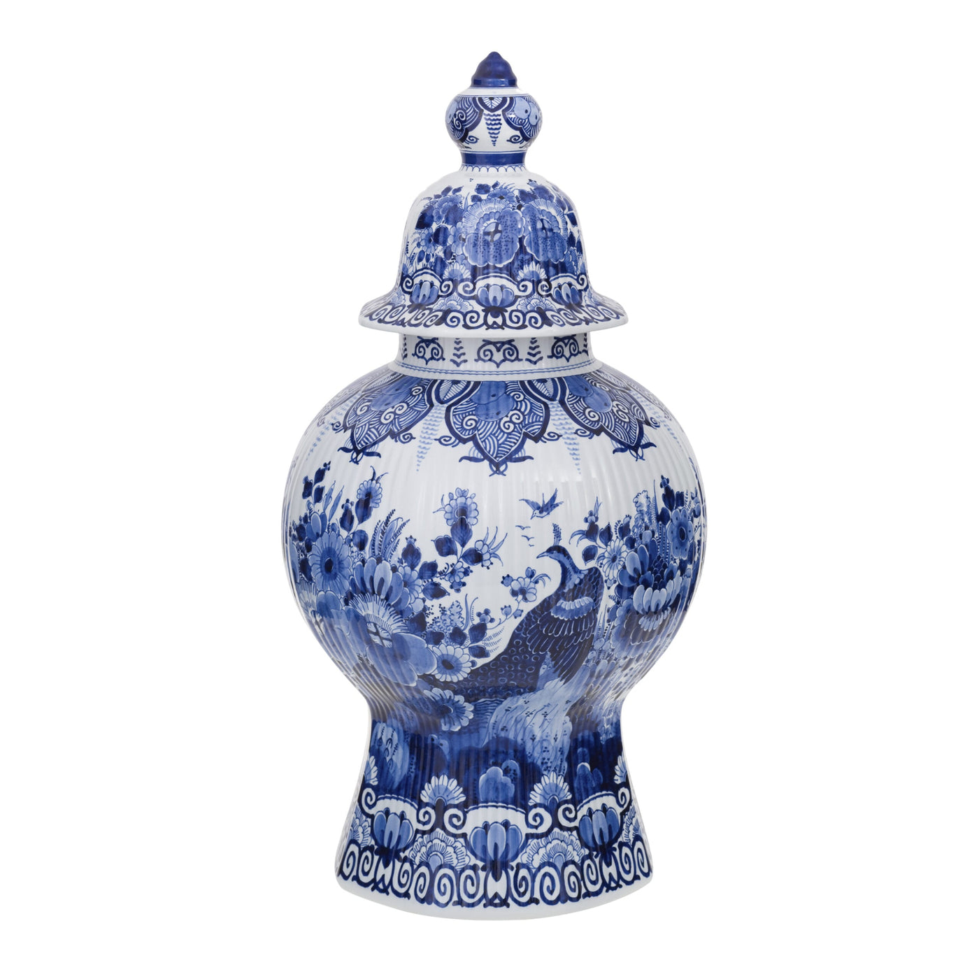 Peacock Jar with Lid Hand-Painted by Royal Delft