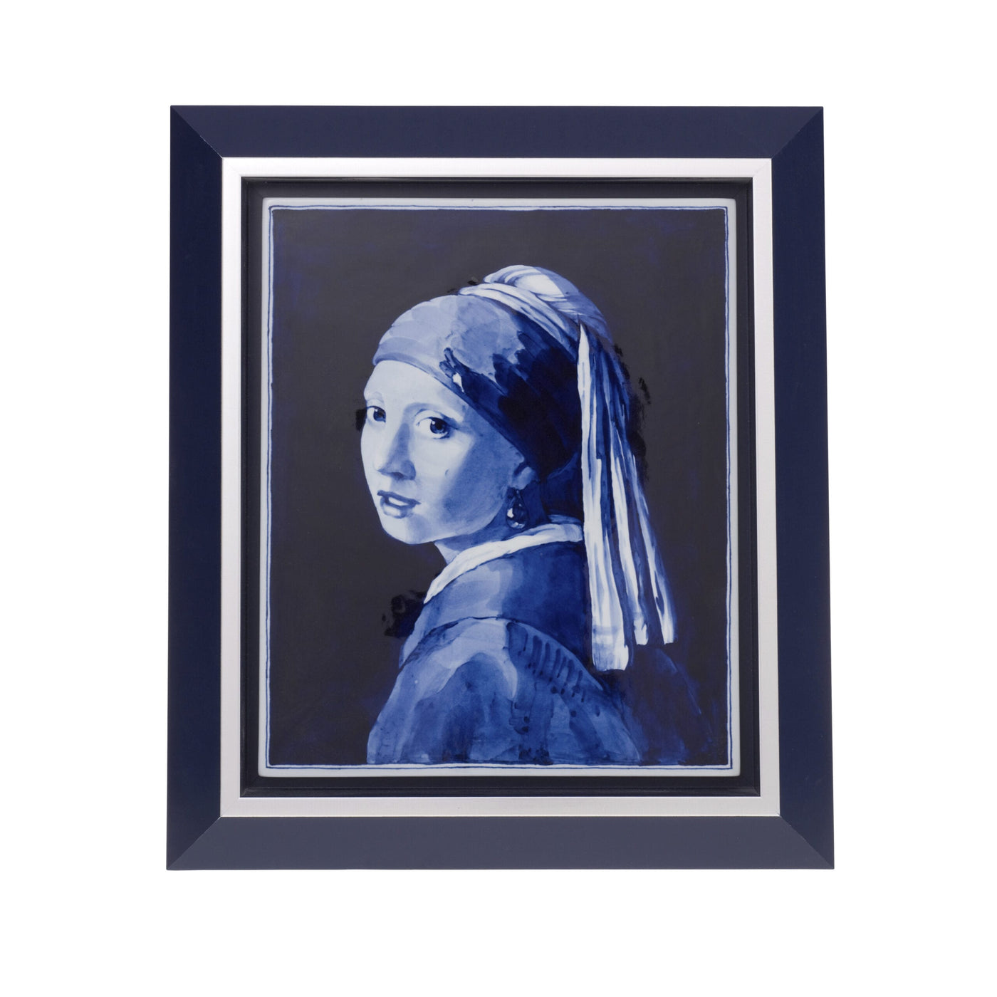 Tile Painting Vermeer Girl with Pearl Earring Hand-Painted by Royal Delft
