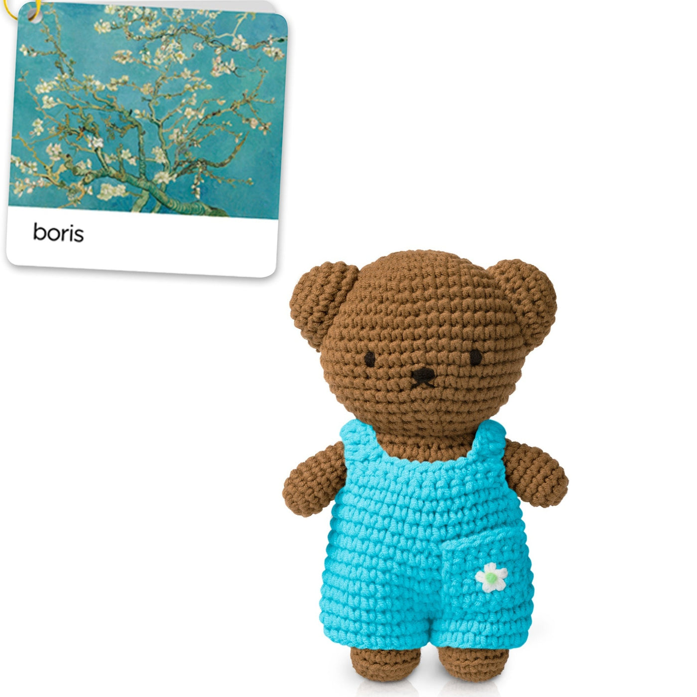 Crocheted Boris in Van Gogh Inspired Almond Blossom Overall