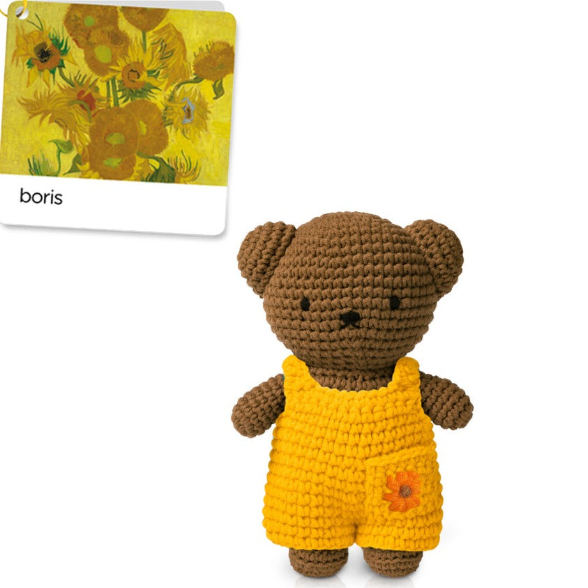 Crocheted Boris in Van Gogh Inspired Sunflower Overall