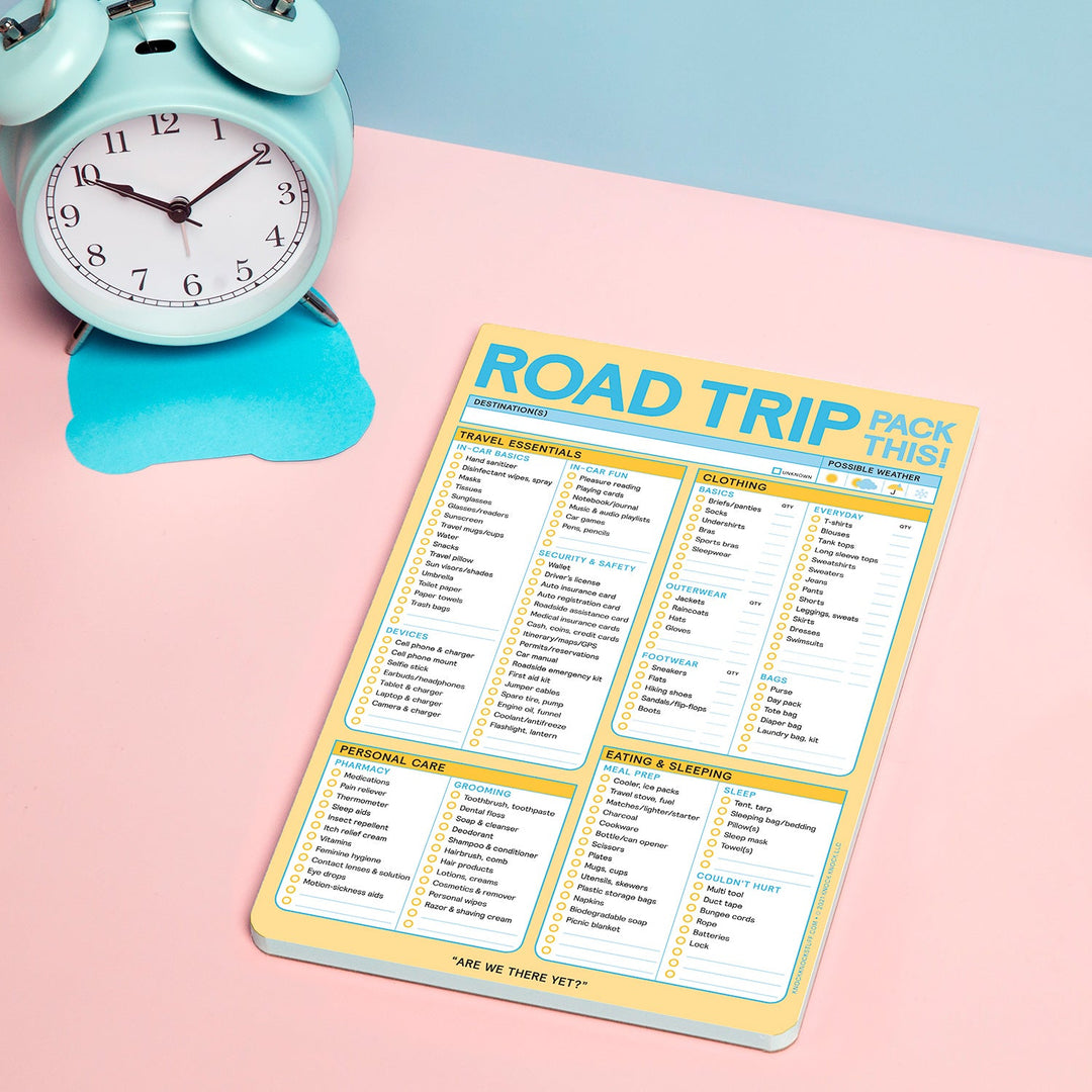 Road Trip Packing List Pad by Knock Knock | zillymonkey