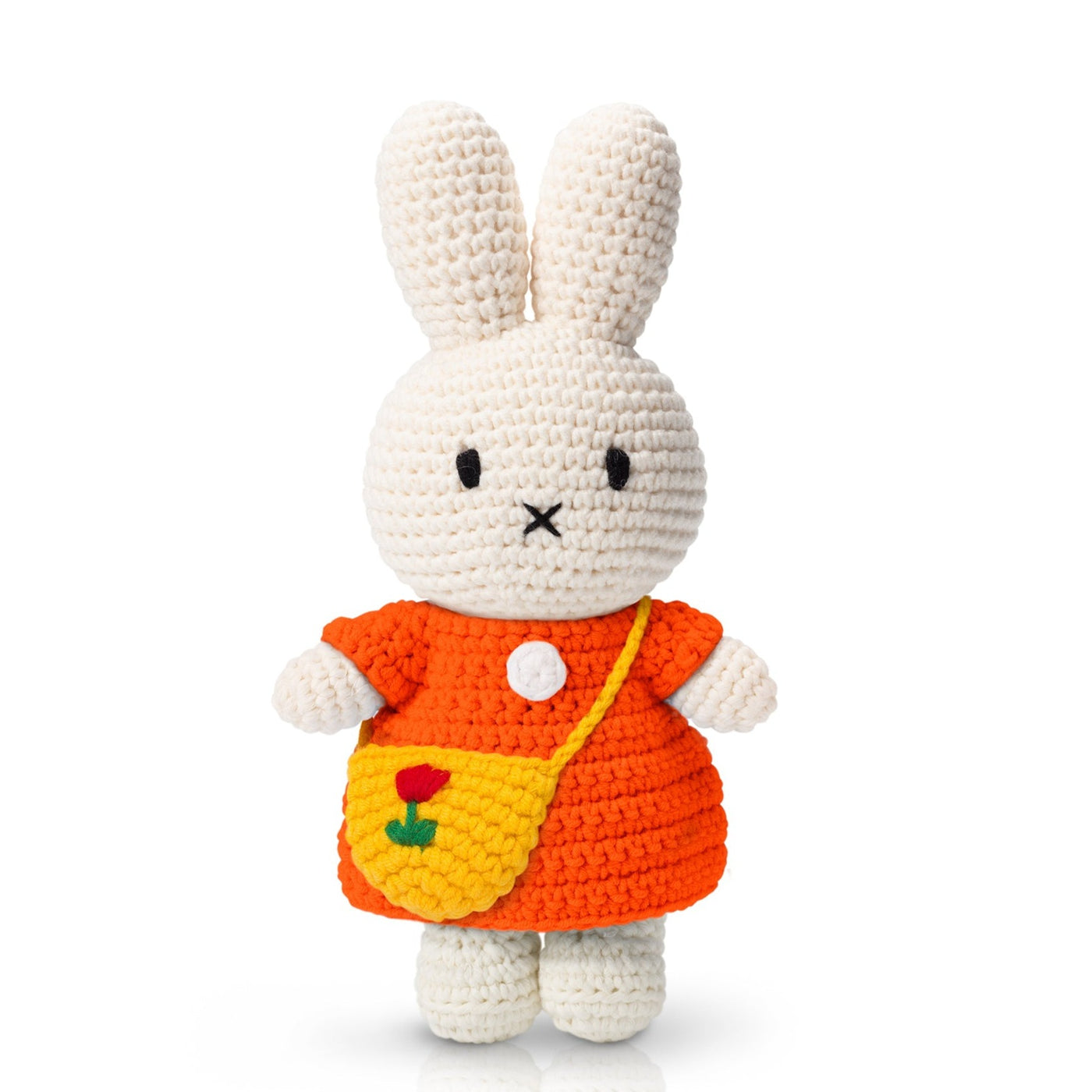 Crocheted Miffy with Orange Dress Tulip Bag