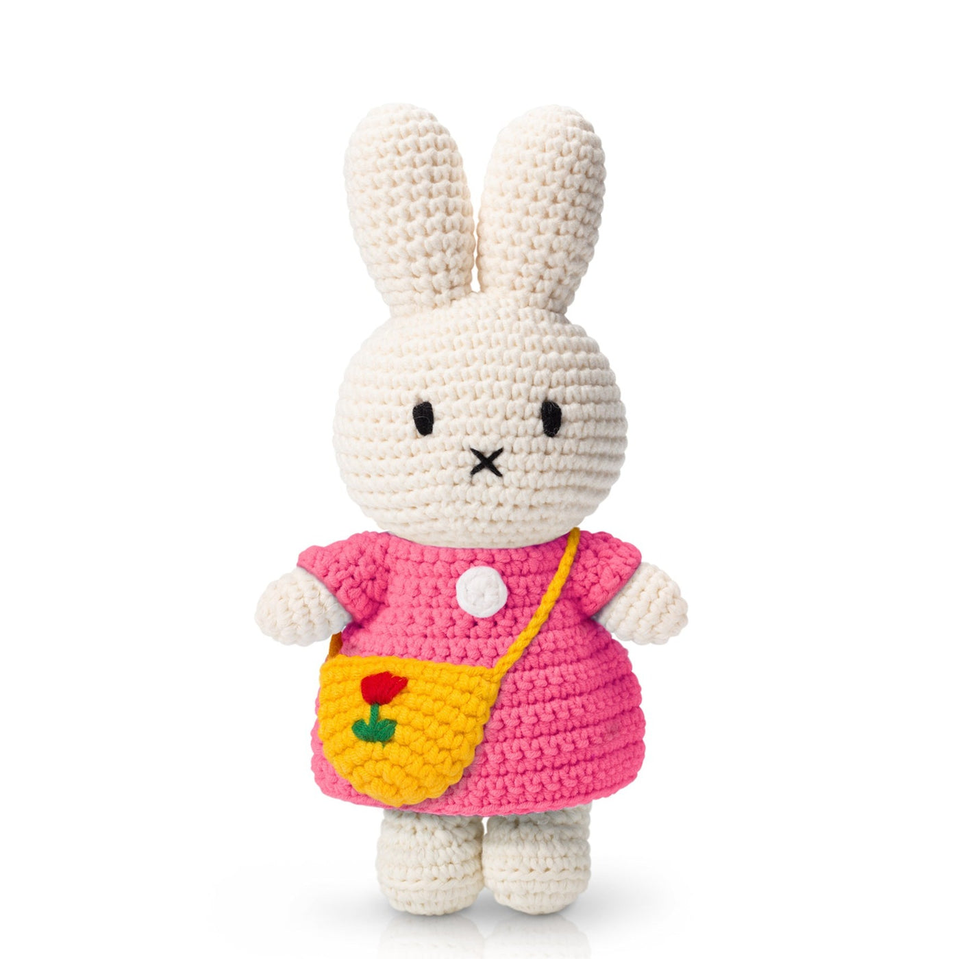 Crocheted Miffy with Pink Dress Tulip Bag
