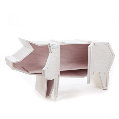 Sending Pig Animal Wood Crate Furniture by Seletti
