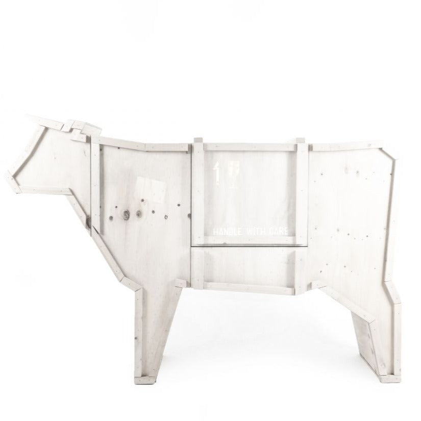 Sending Cow Animal Wood Crate Furniture