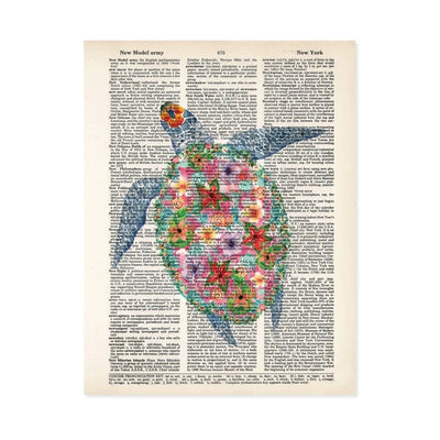 Tropical Watercolor Sea Turtle Print