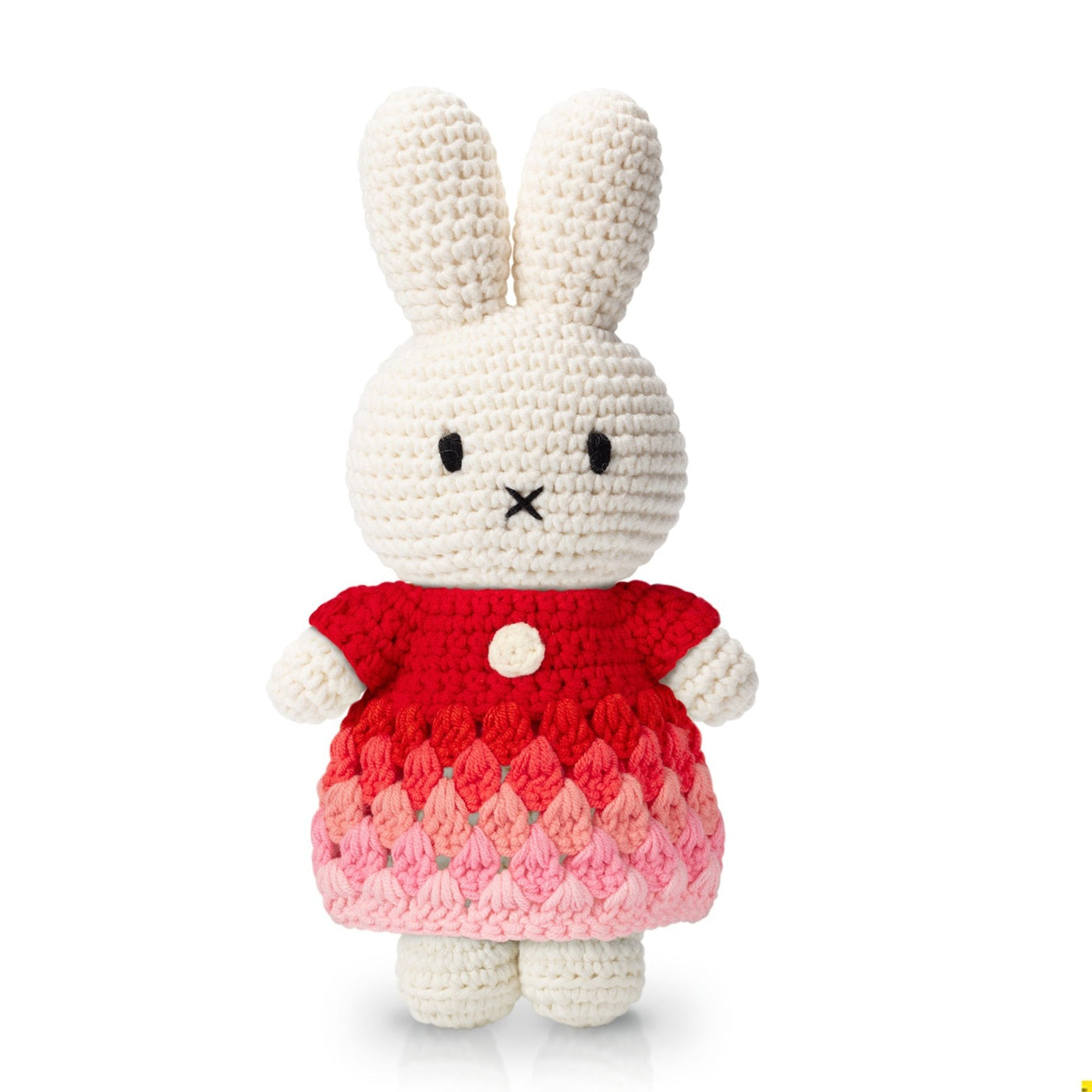 Crocheted Miffy with Rainbow Red Dress
