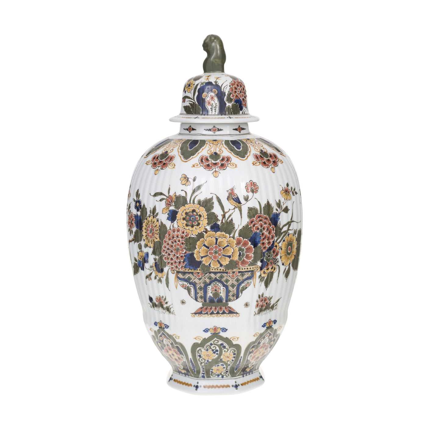 Flower Jar with Lid Delft Polychrome Hand-Painted
