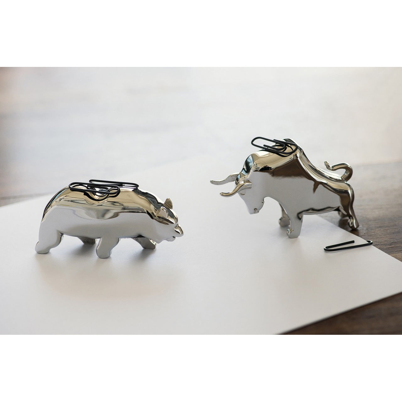 Bull & Bear Paperclip Holders