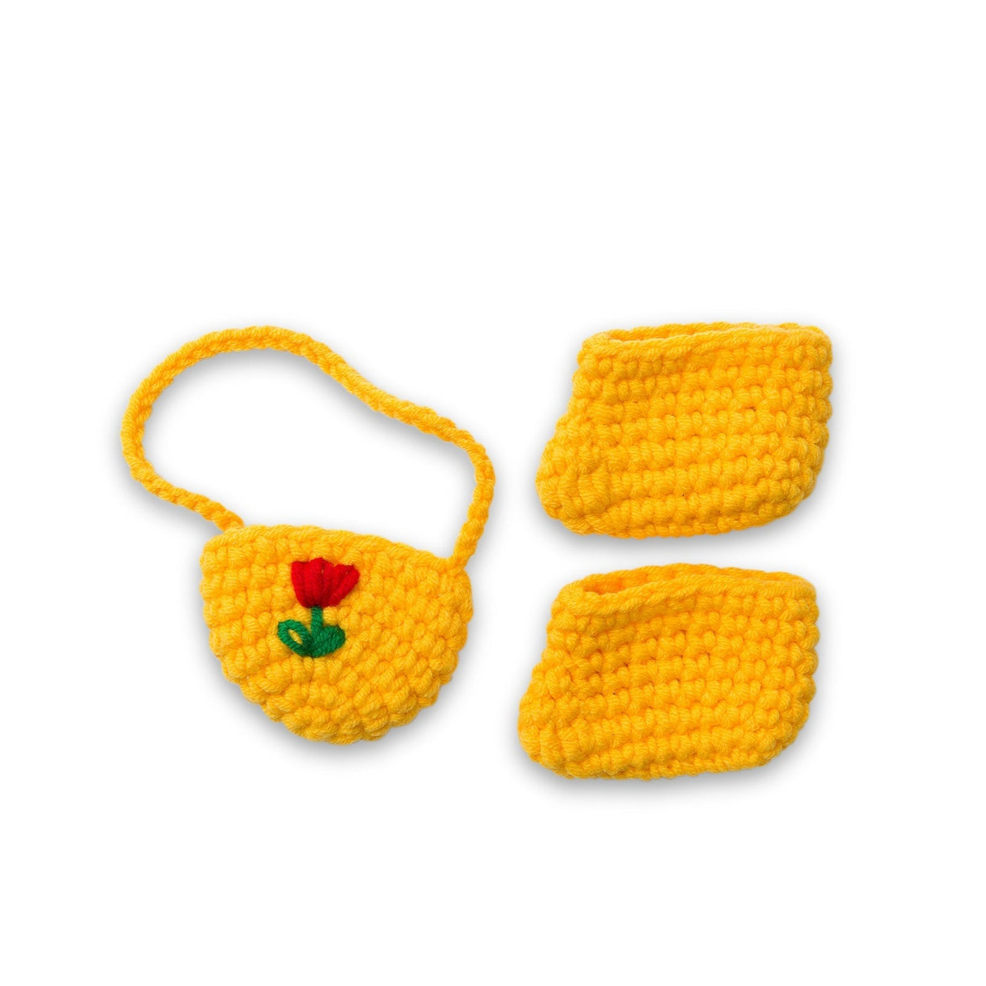 Crocheted Mini Tulip Bag and Shoes