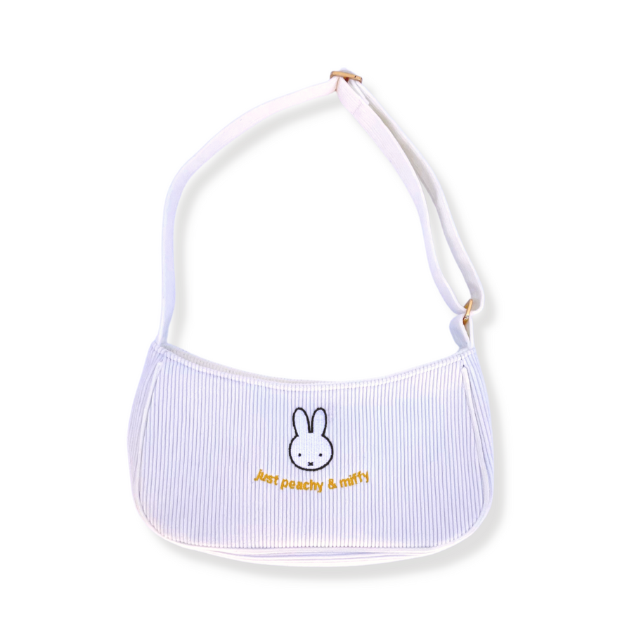 Just Peachy x Miffy White Corduroy Shoulder Bag | zillymonkey