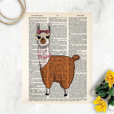 Llama Girl with Headband and Glasses by Blue Poppy Gallery 