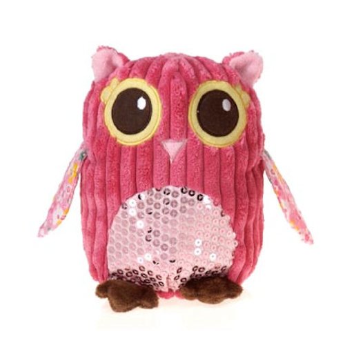 Pink Sequin Bean Bag Owl Plush