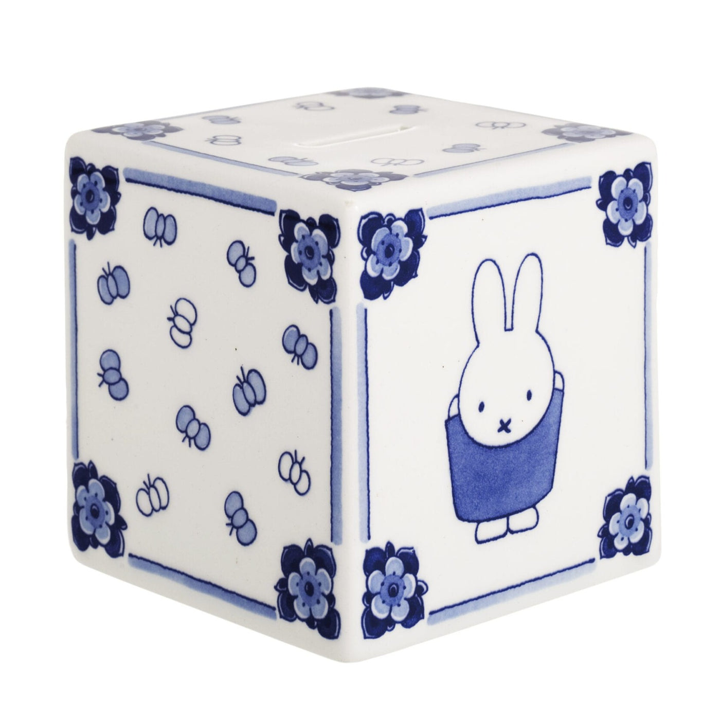 Miffy Piggy Bank Cube Delft Blue by Royal Delft