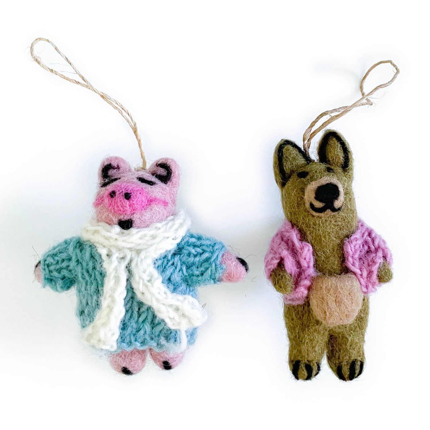 Piggy and Kangaroo Wooly Eco Freshener Ornament