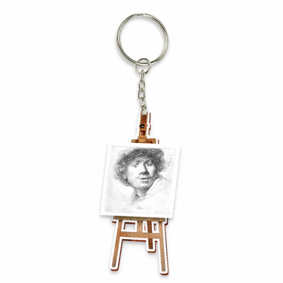 Rembrandt Self Portrait Wood Keychain