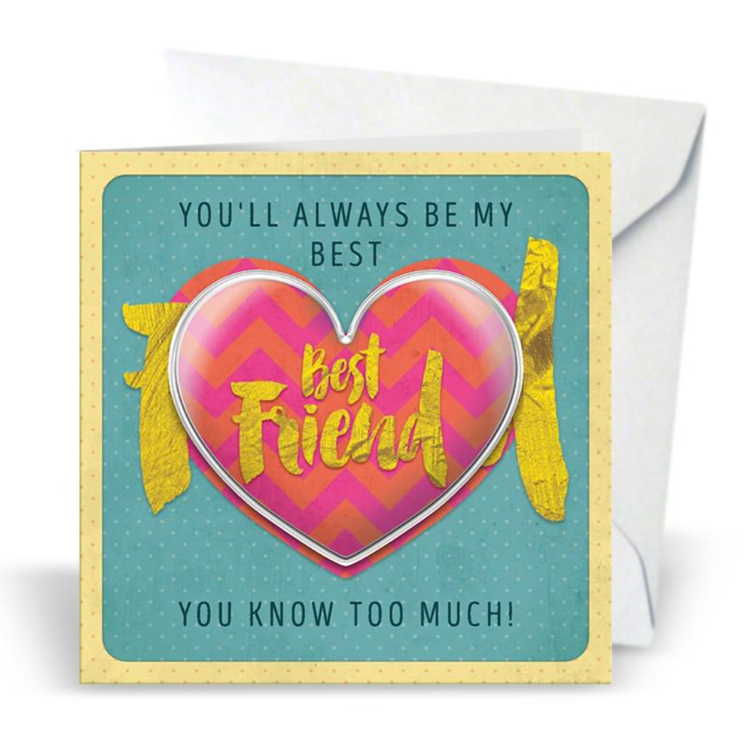 Best Friend Greeting Card with Heart Magnet