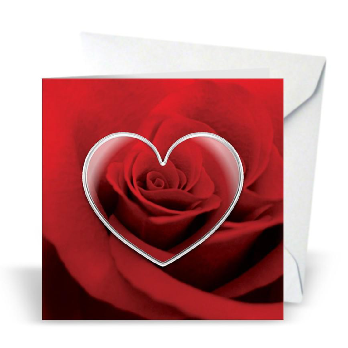 Rose Heart Greeting Card with Magnet