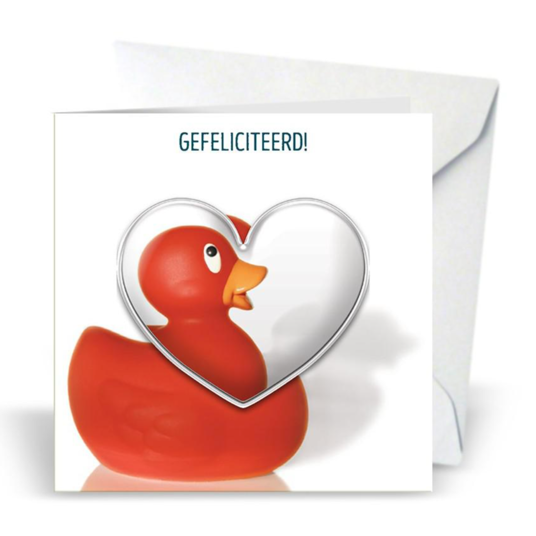 Rubber Duck Greeting Card with Heart Magnet