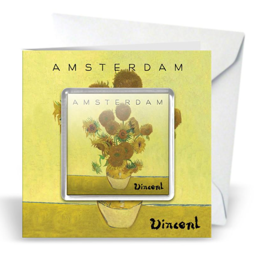 Van Gogh Sunflower Amsterdam Magnet Gift Card Set