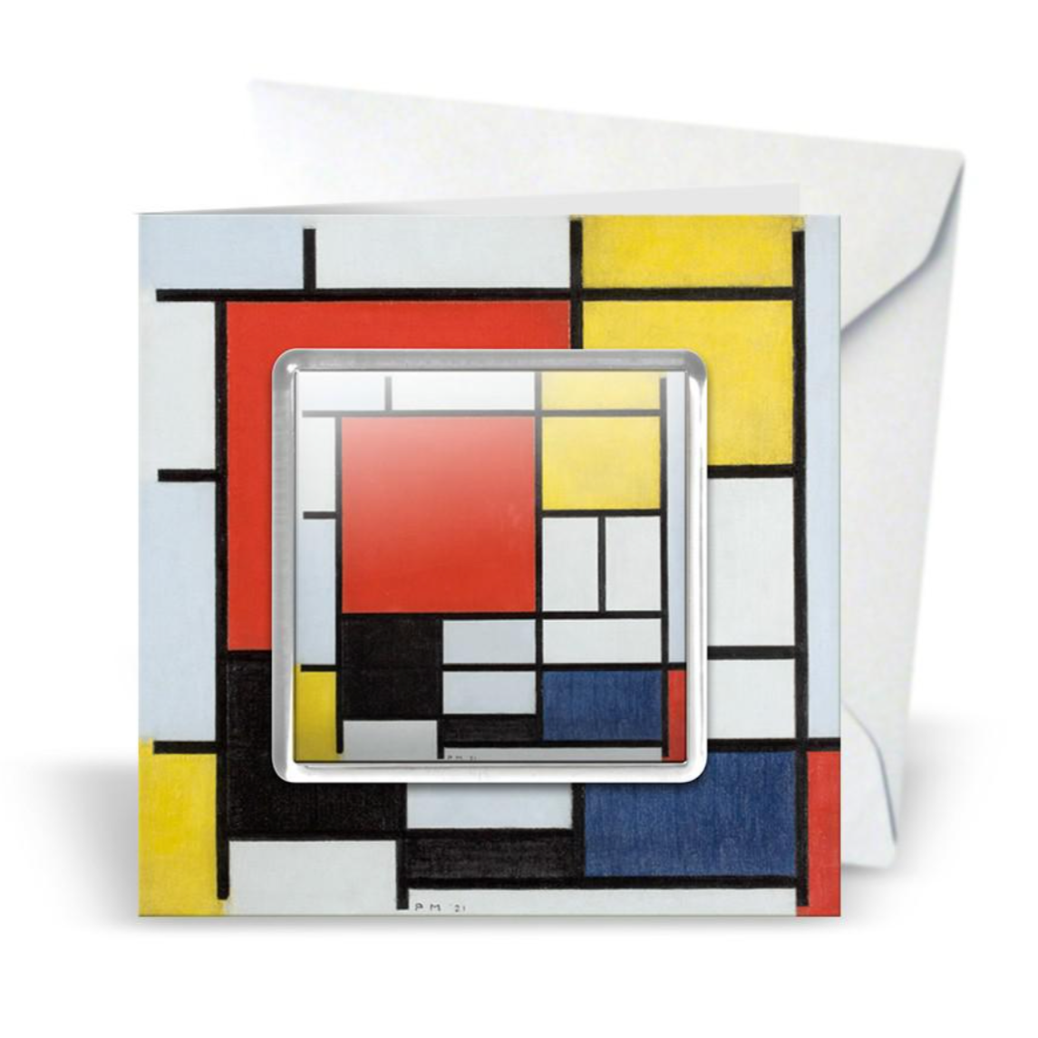 Mondrian Composition Greeting Card with Magnet