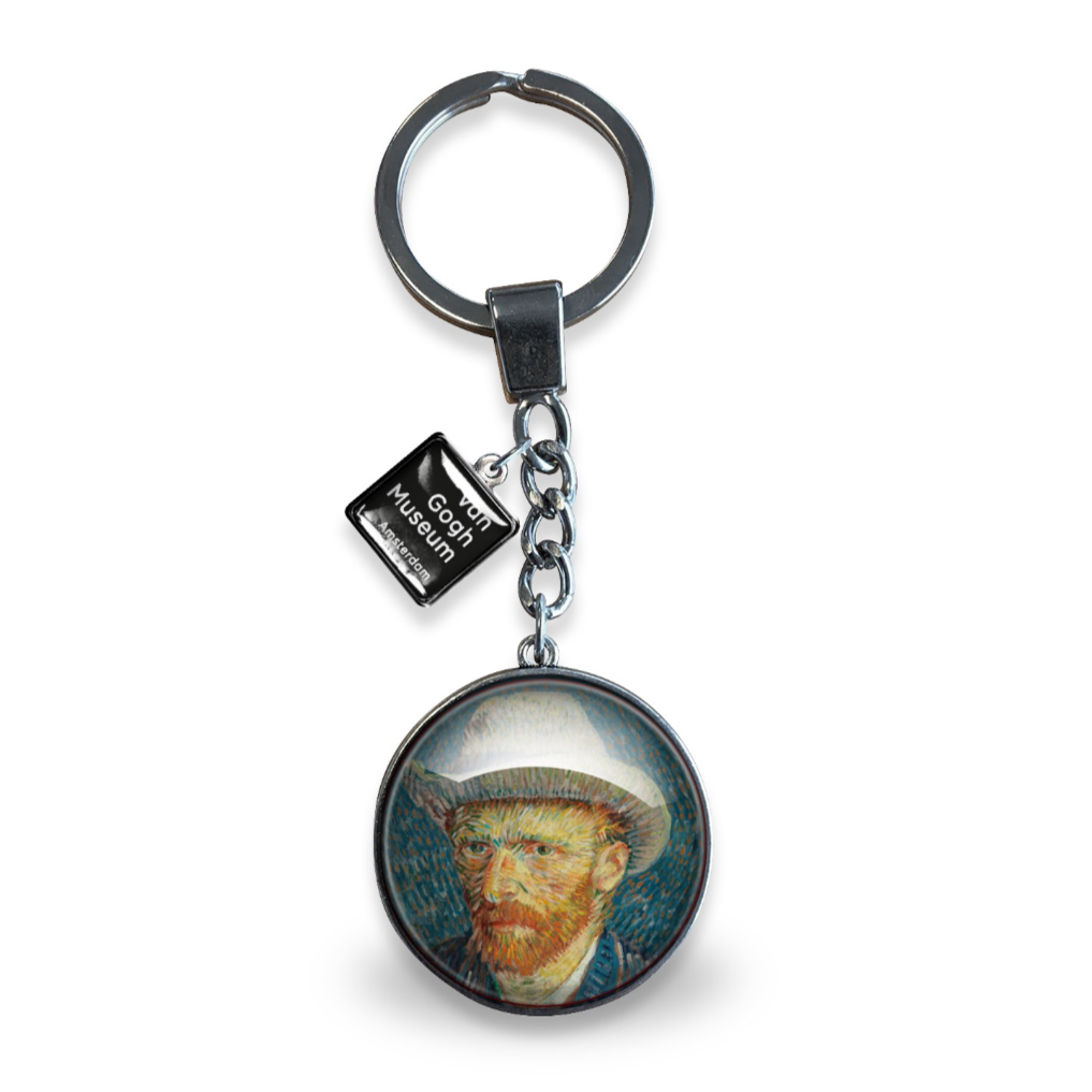 Van Gogh Self Portrait Glass Keychain