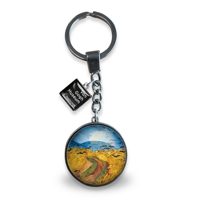 Van Gogh Wheatfield with Crows Glass Keychain
