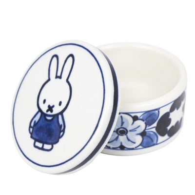 Miffy Small Round Trinket Box Hand-Painted Delft Blue by Royal Delft