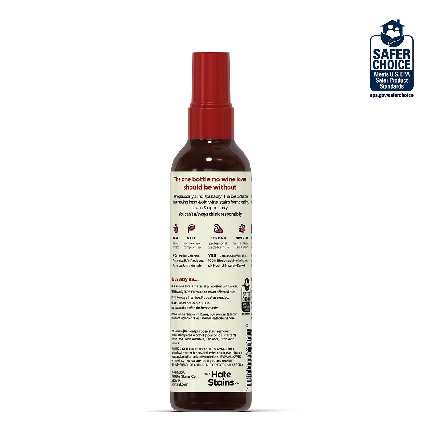 Chateau Spill Red Wine Stain Remover - Biodegradable, Chlorine-Free, 4 Oz Bottle For Fabrics & Carpets