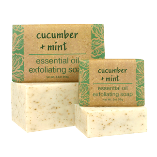 Cucumber Mint Essential Oil Exfoliating Bar Soap by Greenwich Bay Trading Company