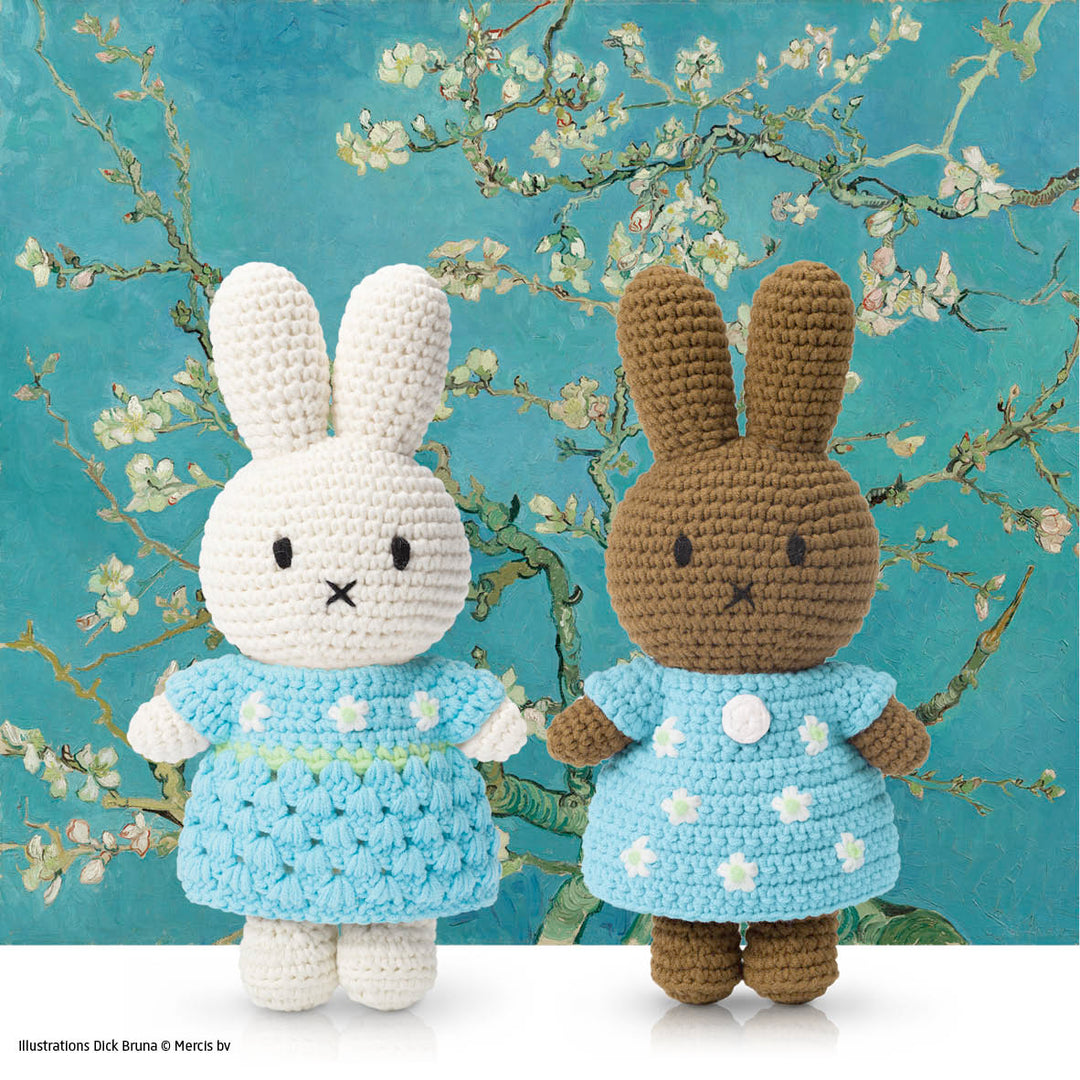 Crocheted Miffy Van Gogh Inspired Almond Blossom Dress with Drape