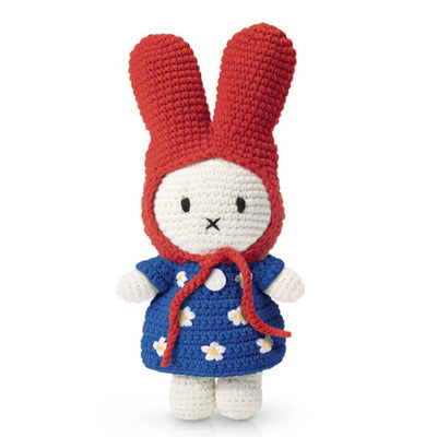 Crocheted Miffy Little Flower Dress with Blue with Red Hat