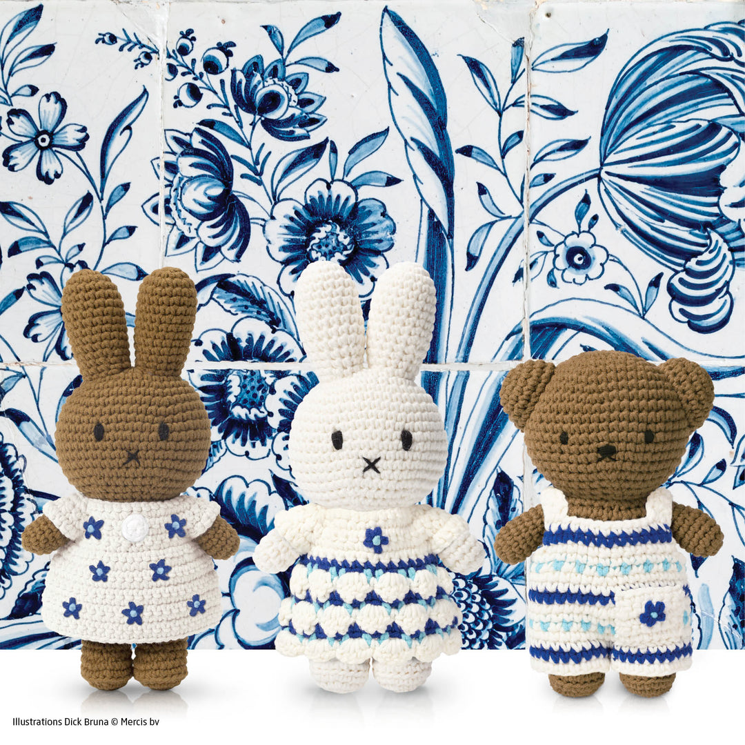 Crocheted Miffy Delft Blue Dress with Drape