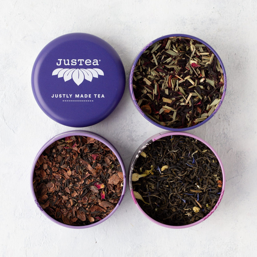 Organic Purple Tea Trio Tin & Spoon by Justea