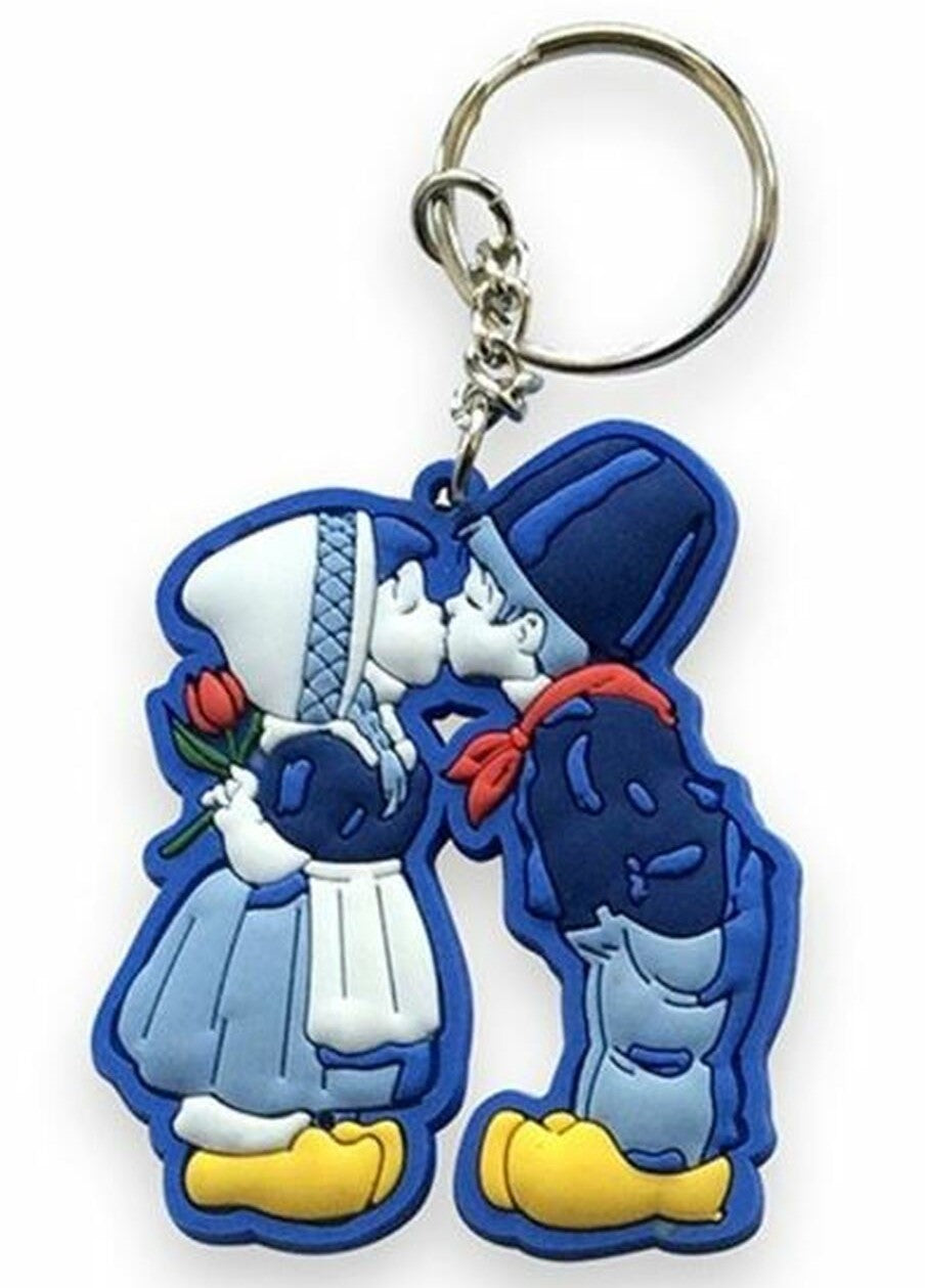 Holland Kissing Couple Rubber Key Ring