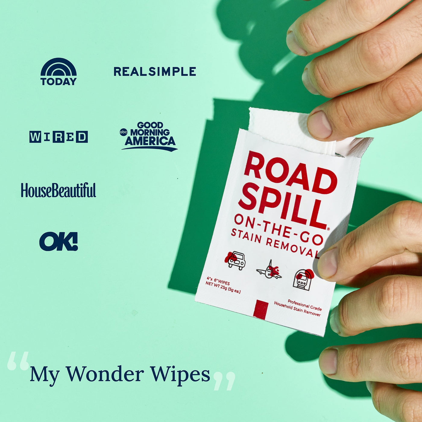 Road Spill On-The-Go Stain Removal 5-Pack Wipes