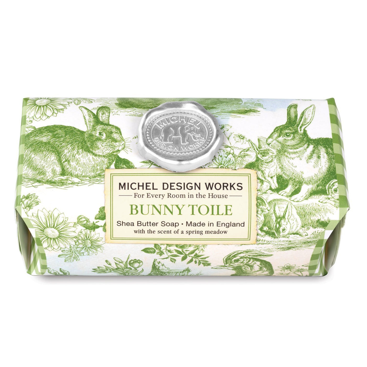 Bunny Toile Large Bath Soap Bar by Michel Design Works