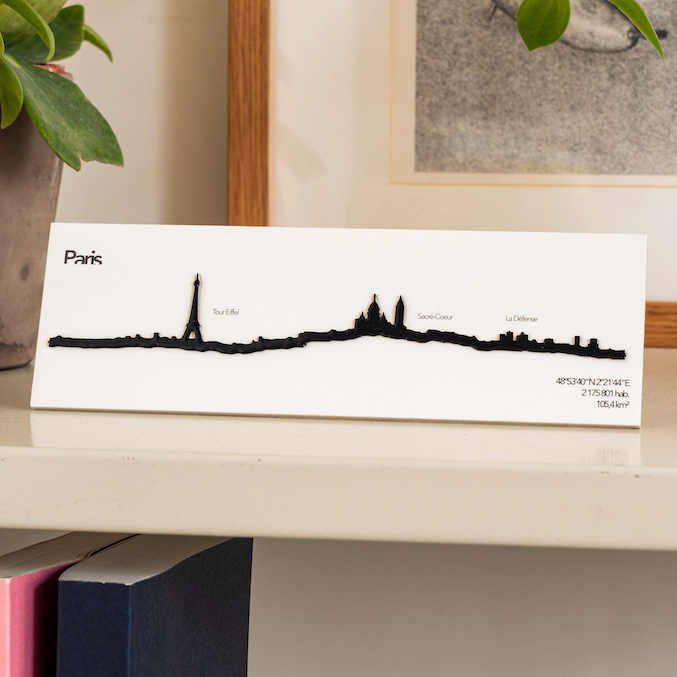 7.5" City Skyline Silhouette Mini Magnet - Paris