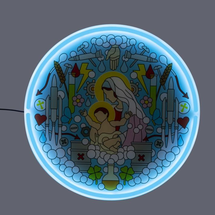 Gospel LED Neon Signs Virgin Mary by Seletti