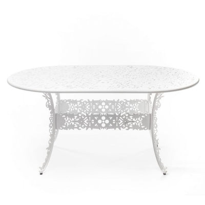 Industry Garden Aluminum Oval Table White by Seletti