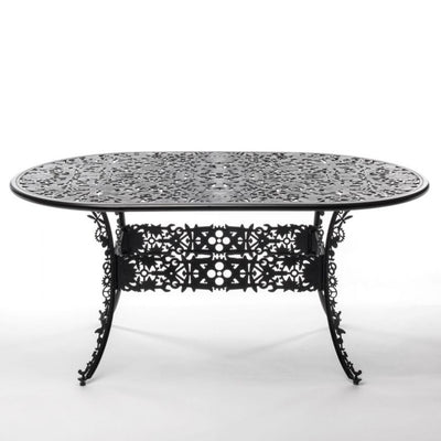 Industry Garden Aluminum Oval Table Black by Seletti