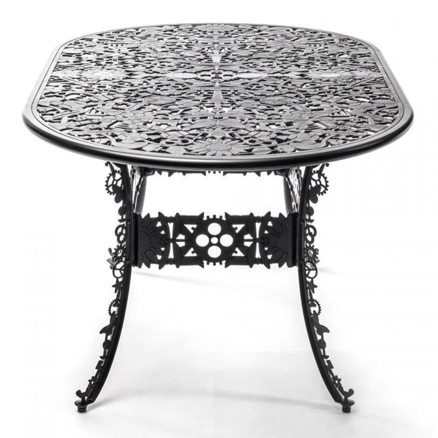 Industry Garden Aluminum Oval Table Black by Seletti