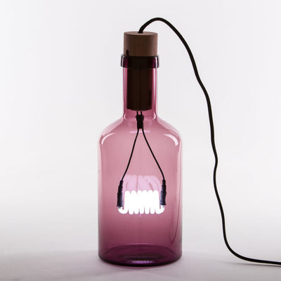 Bouche Neon Table Light in Glass Violet