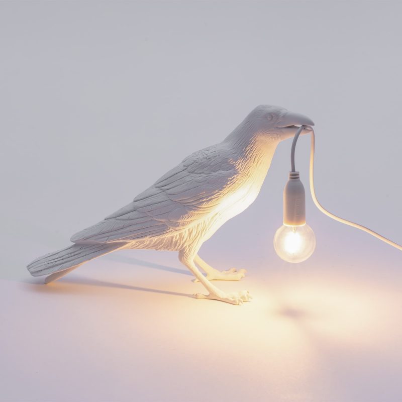 Bird Lamp White Waiting by Seletti