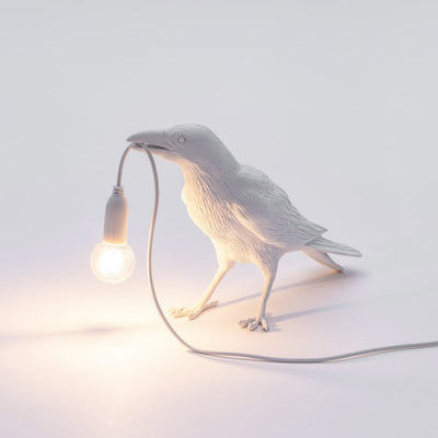 Bird Lamp White Waiting