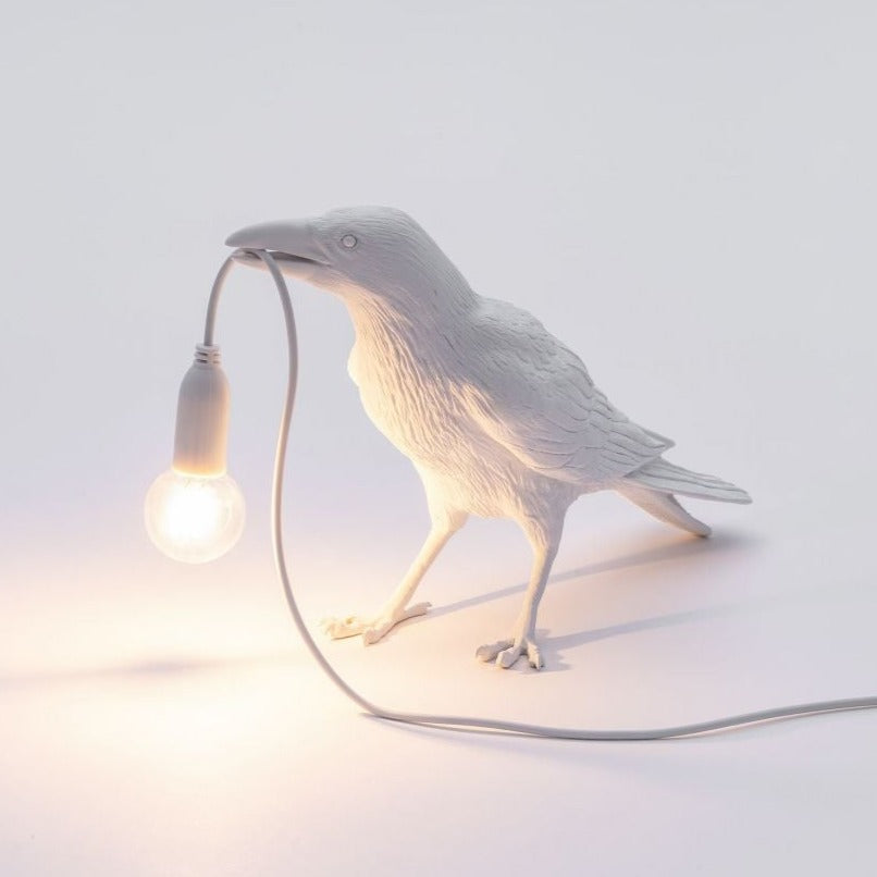 Bird Lamp White Waiting (Outdoor) by Seletti