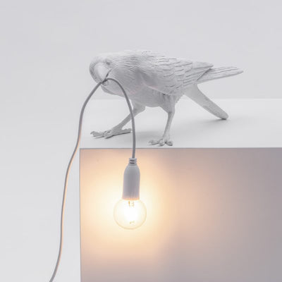 Bird Lamp White Playing