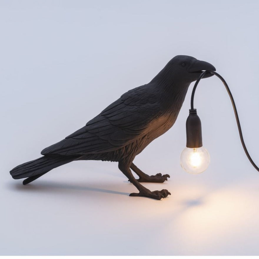 Bird Lamp Black Waiting (Outdoor) by Seletti