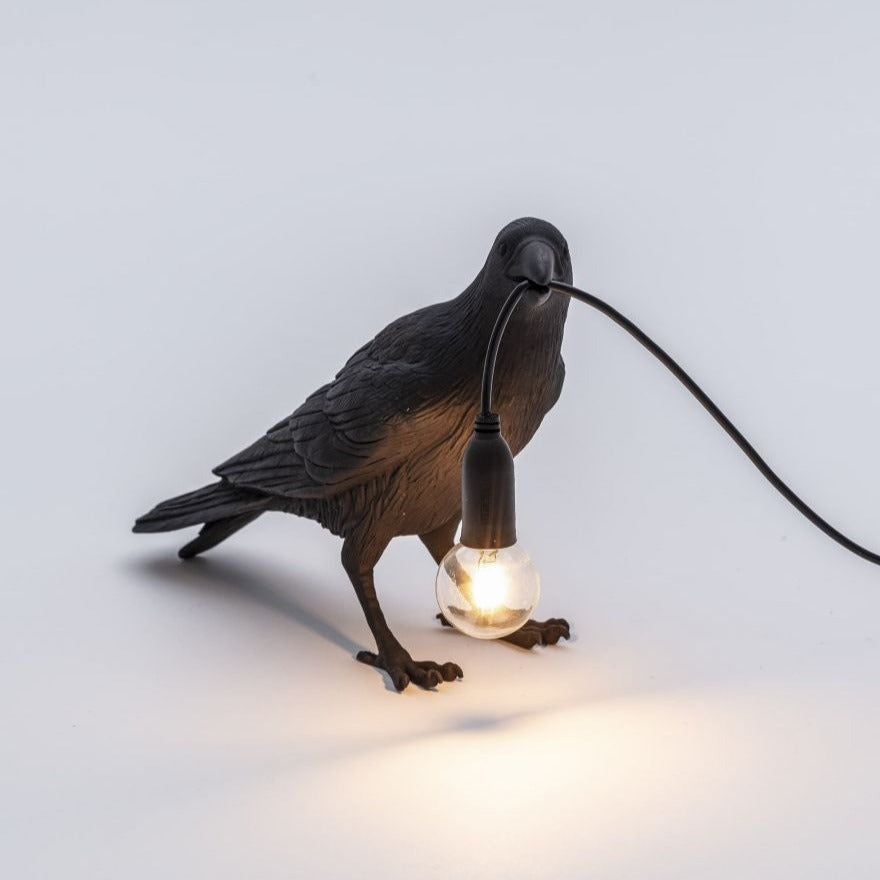 Bird Lamp Black Waiting (Outdoor) by Seletti