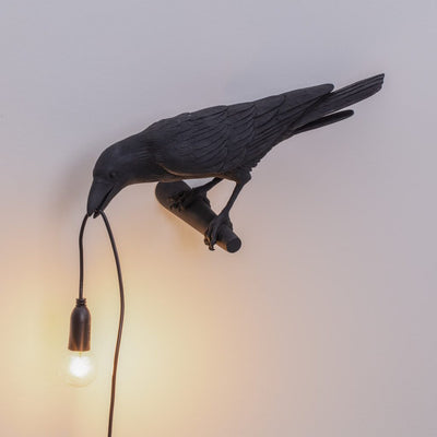 Bird Lamp Black Looking Left